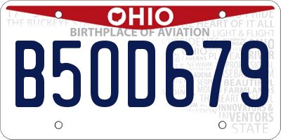 OH license plate B5OD679