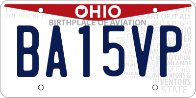 OH license plate BA15VP