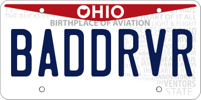 OH license plate BADDRVR