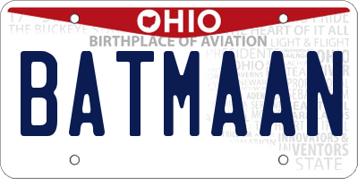 OH license plate BATMAAN