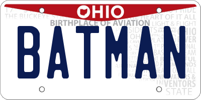 OH license plate BATMAN