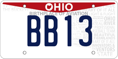 OH license plate BB13