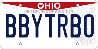 OH license plate BBYTRBO