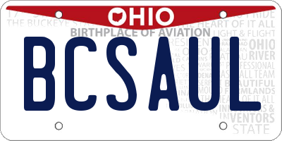 OH license plate BCSAUL