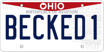 OH license plate BECKED1