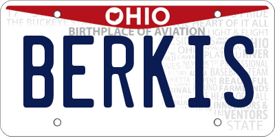 OH license plate BERKIS