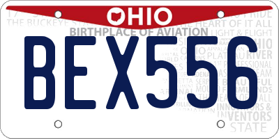 OH license plate BEX556