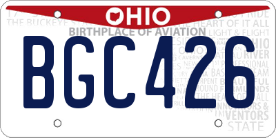 OH license plate BGC426