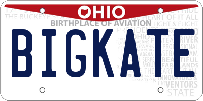 OH license plate BIGKATE