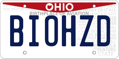 OH license plate BIOHZD