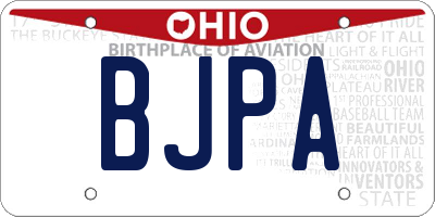 OH license plate BJPA