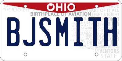 OH license plate BJSMITH