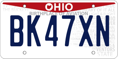 OH license plate BK47XN
