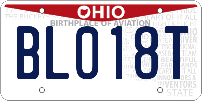 OH license plate BL018T