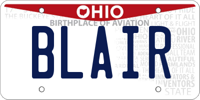 OH license plate BLAIR