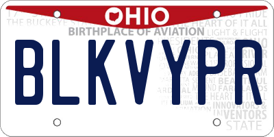 OH license plate BLKVYPR