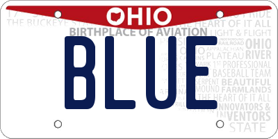 OH license plate BLUE