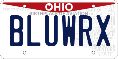 OH license plate BLUWRX