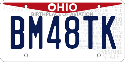 OH license plate BM48TK