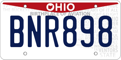 OH license plate BNR898