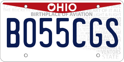 OH license plate BO55CGS