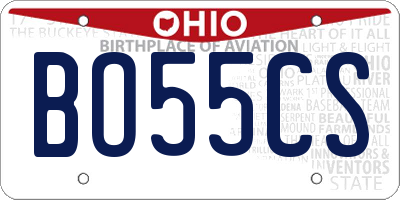 OH license plate BO55CS