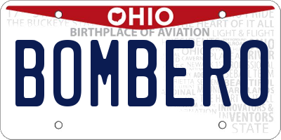 OH license plate BOMBERO