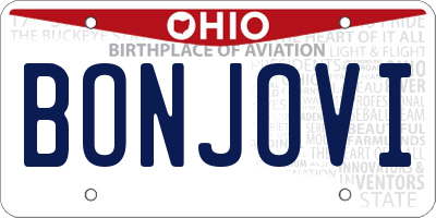 OH license plate BONJOVI