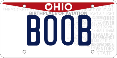 OH license plate BOOB