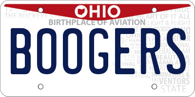 OH license plate BOOGERS