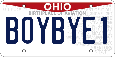 OH license plate BOYBYE1