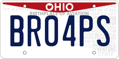 OH license plate BR04PS