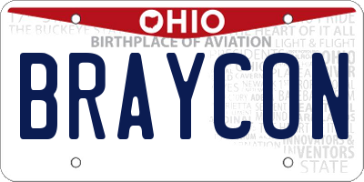 OH license plate BRAYCON