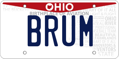 OH license plate BRUM