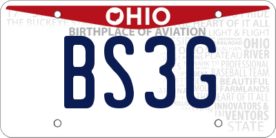 OH license plate BS3G