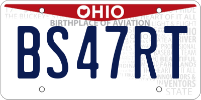 OH license plate BS47RT