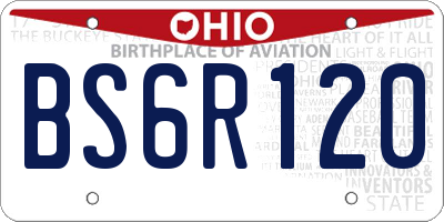 OH license plate BS6R120