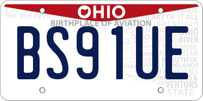 OH license plate BS91UE