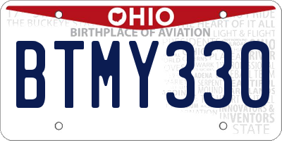 OH license plate BTMY330