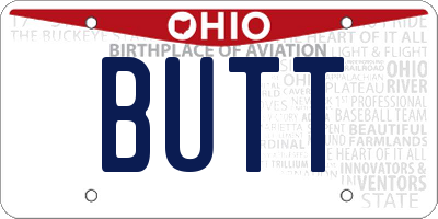 OH license plate BUTT