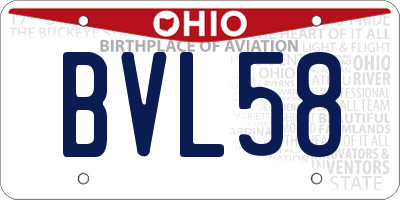 OH license plate BVL58