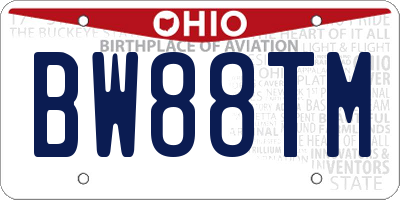 OH license plate BW88TM