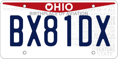 OH license plate BX81DX