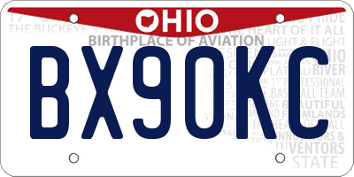 OH license plate BX90KC