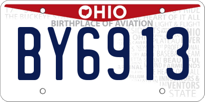 OH license plate BY6913