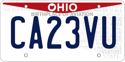 OH license plate CA23VU