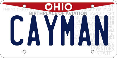 OH license plate CAYMAN