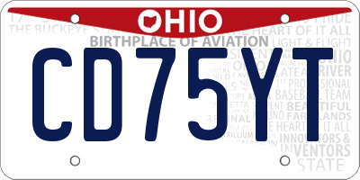 OH license plate CD75YT