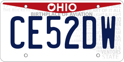 OH license plate CE52DW