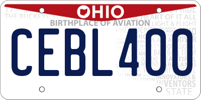 OH license plate CEBL400